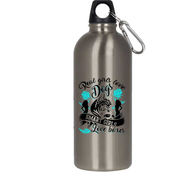 Real Girls Love Dogs 20 oz Stainless Steel Bottle,Smart Girls Love Boxer Outdoor Sports Water Bottle