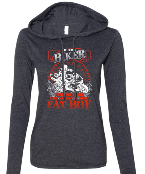 I'm The Biker T Shirt, Ride Fat Boy T Shirt (Anvil Ladies Ringspun Hooded)