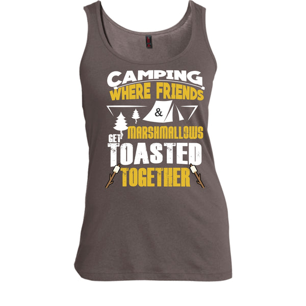 Camping T Shirt, where Friends Marshmalows Tank Top
