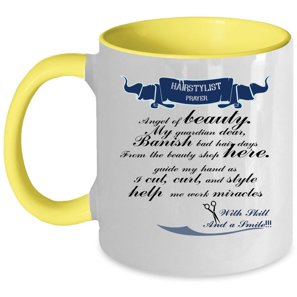 Cute Gift For Hairstylist Coffee Mug, Hairstylist Prayer Accent Mug