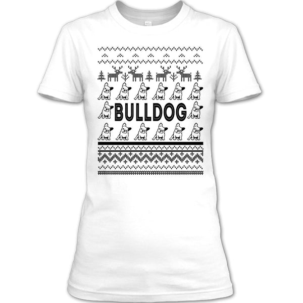 Bulldog T Shirt, Dog Merry Christmas T Shirt