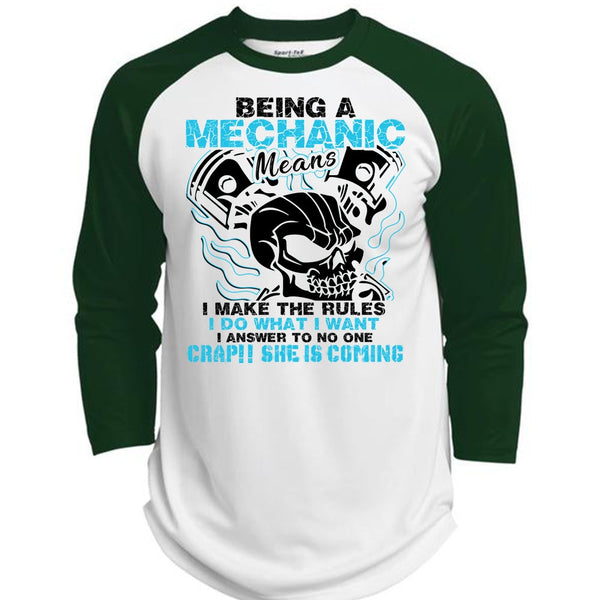 Being A Mechanic Means T Shirt, Being A Mechanic T Shirt, Awesome T-Shirts  (Polyester Game Baseball Jersey)