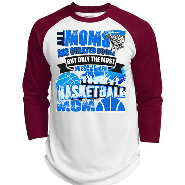 All Moms Are Created Equal T Shirt, I Love Basketball T Shirt, Awesome T-Shirts  (Polyester Game Baseball Jersey)