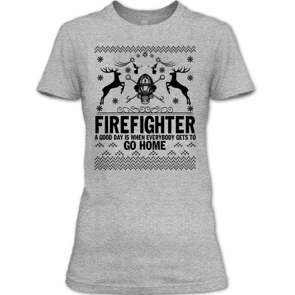Firefighter Merry Christmas T Shirt, Merry Christmas Gift T Shirt
