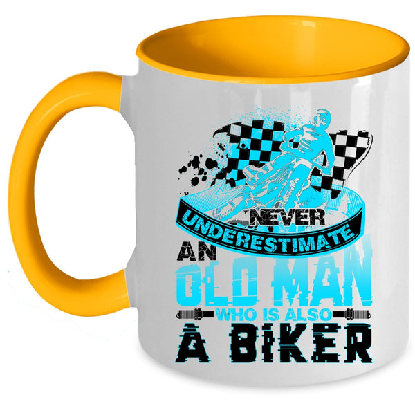 Awesome Gift For Grandfather Coffee Mug, An Old Man Is A Biker Accent Mug