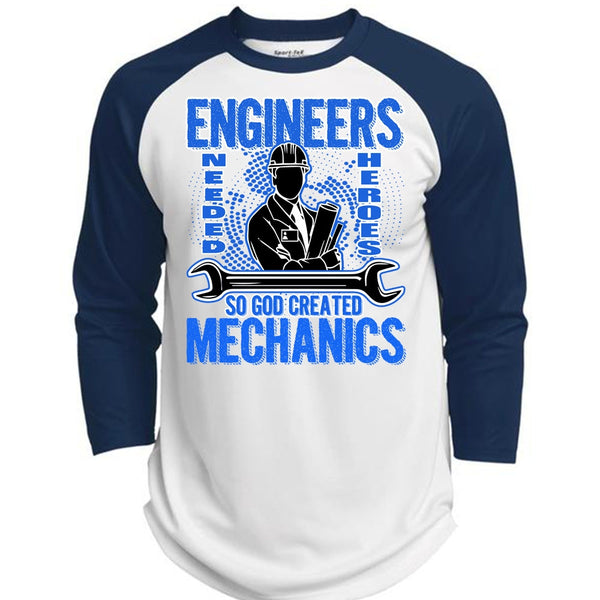God Created Mechanics T Shirt, Engineers T Shirt, Awesome T-Shirts  (Polyester Game Baseball Jersey)