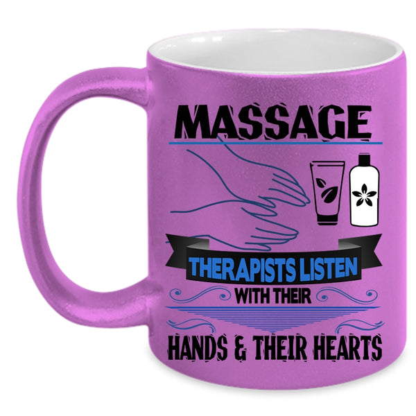 Their Hand And Their Heart Coffee Mug, Massage Therapists Accent Mug