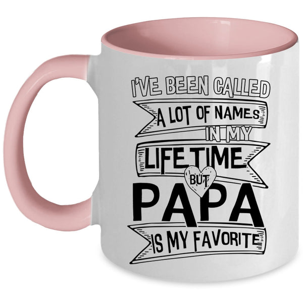 Cute Papa Coffee Mug, Papa Is My Favorite Name Accent Mug