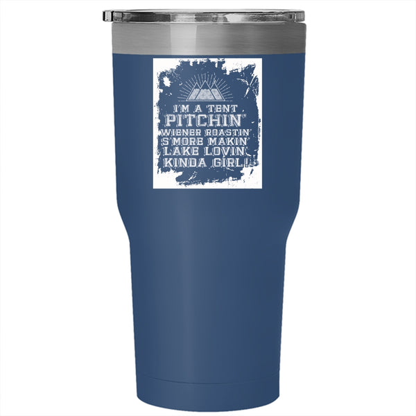 I'm A Tent Pitching Tumbler 30 oz Stainless Steel, I Love Camping Travel Mug