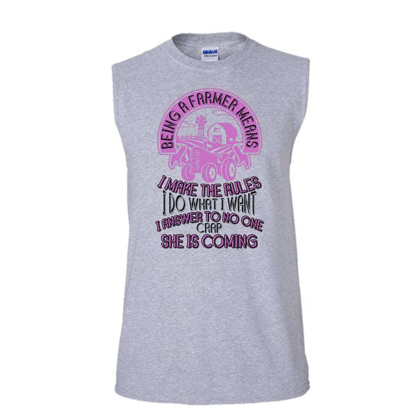 Being A Farmer T Shirt, Gift For Farmer T Shirt, Awesome t-shirts (Men's Cotton Sleeveless)