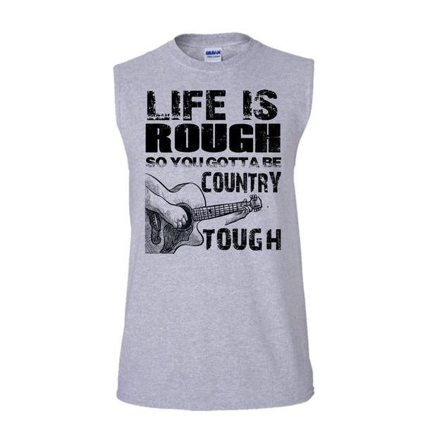 Life Is Rough T Shirt, Coolest Guitar Player T Shirt, Awesome t-shirts (Men's Cotton Sleeveless)