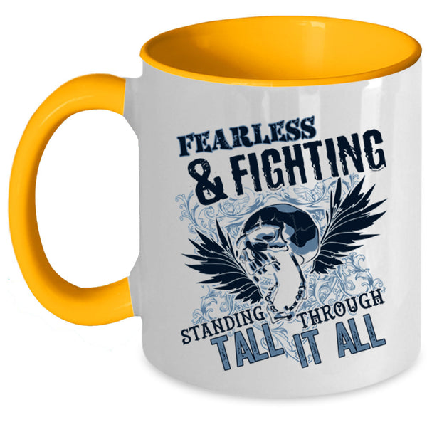 Cool Gift For Veteran Coffee Mug, Fearless And Fighting Accent Mug