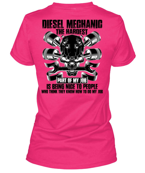 Diesel Mechanic The Hardest T Shirt, I Love Mechanic T Shirt