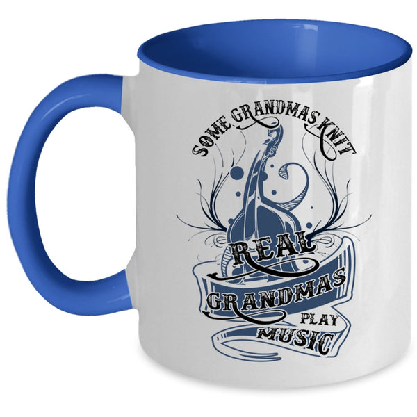 Real Grandmas Play Music Coffee Mug, Some Grandmas Knit Accent Mug