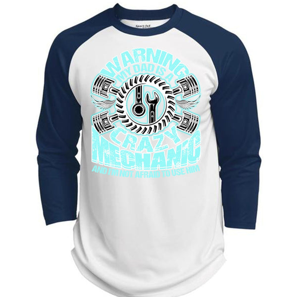 My Dad Is A Crazy Mechanic T Shirt, I Love Mechanic T Shirt, Awesome T-Shirts  (Polyester Game Baseball Jersey)