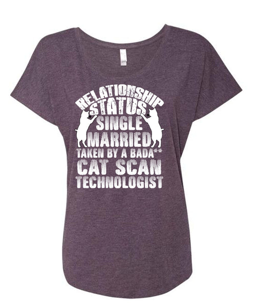 Relationship Status Single Taken By A Cat T Shirt, My Favorite T Shirt, Cool Shirt (Ladies' Triblend Dolman Sleeve)
