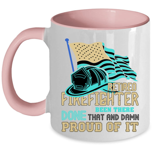 Cool American Flag Coffee Mug, Retired Firefighter Accent Mug