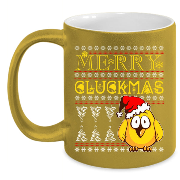 Merry Cluckmas Coffee Mug, Cute Christmas Gift For Farmer Coffee Cup