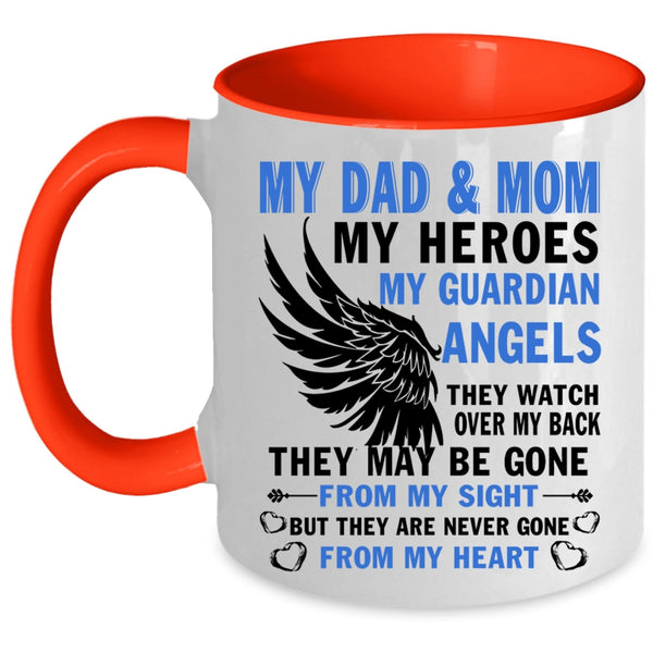 They Are Never Gone From My Heart Coffee Mug, Dad And Mom Accent Mug