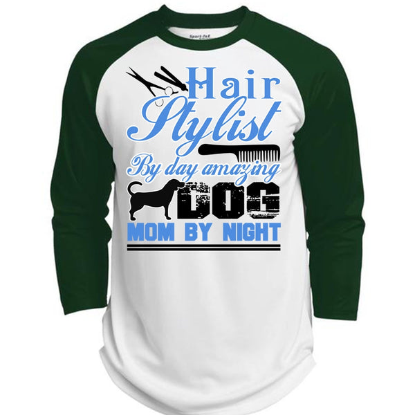 Hair Stylist By Day Amazing Dog T Shirt, I Love Hair Stylist T Shirt, Awesome T-Shirts  (Polyester Game Baseball Jersey)