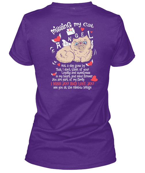 Missing My Cat Angel T Shirt, I Miss You And Love You T Shirt