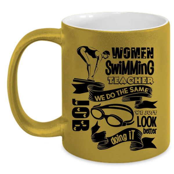 Cute Gift For Swimming Teacher Coffee Mug, Women Swimming Teacher Accent Mug