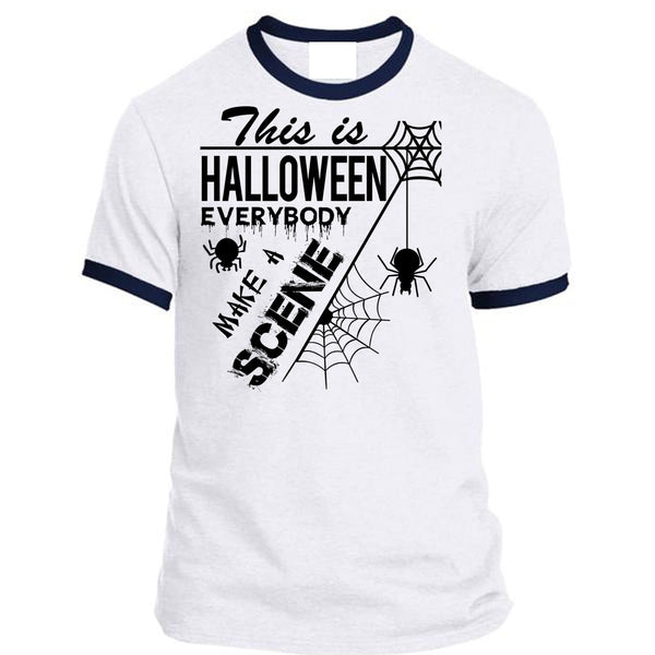 A black t-shirt with the shopify logo