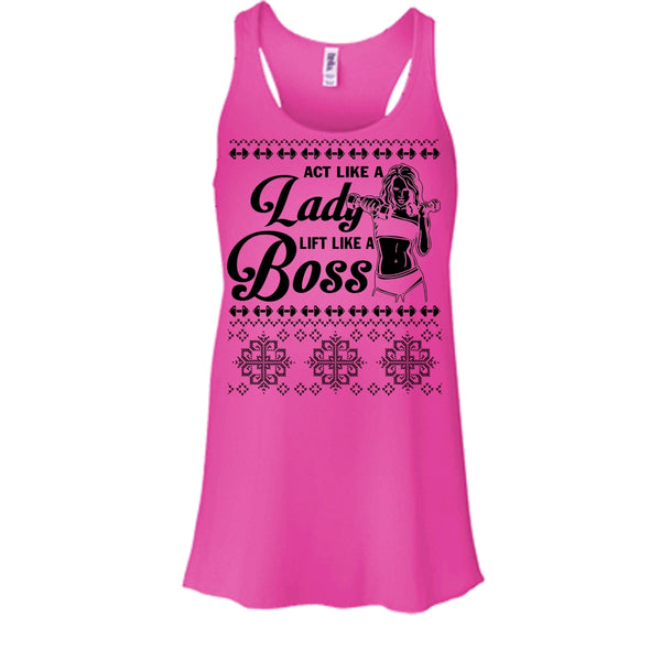 Act Like A Lady T Shirt, Lady Merry Christmas Tank Top