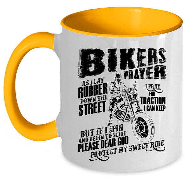 Cool Gift For Bikers Coffee Mug, Biker's Prayer Accent Mug