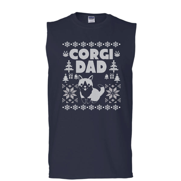 Corgi Dad T Shirt, Coolest Dog Lover T Shirt, Cool T Shirt (Men's Cotton Sleeveless)