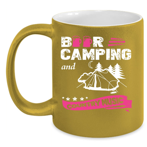 Beer Camping And Country Music Coffee Mug, Funny Camping Coffee Cup