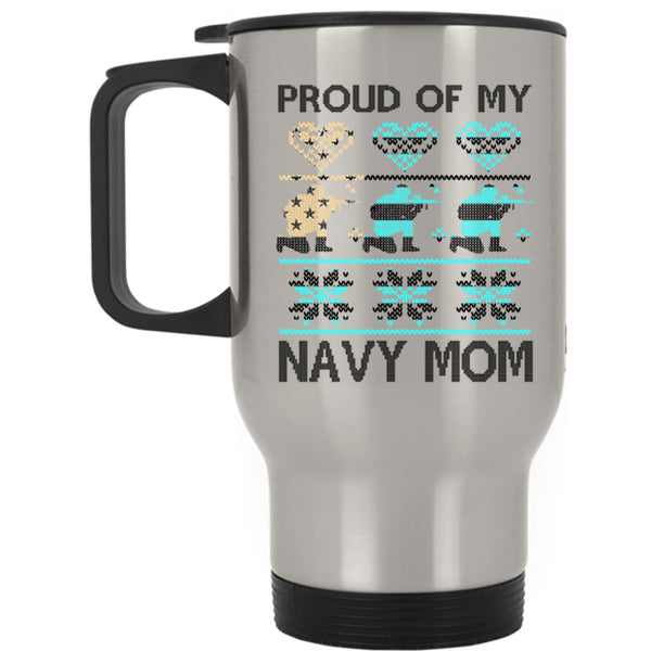 Christmas Gift For Mom Travel Mug, Proud Of My Navy Mom Mug
