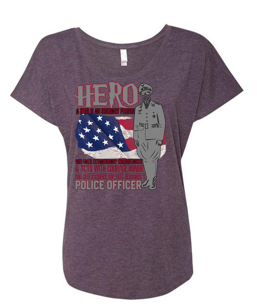 Police Officer T Shirt, Being A Police T Shirt, Cool Shirt (Ladies' Triblend Dolman Sleeve)