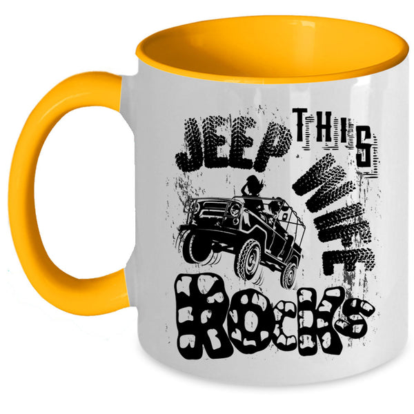 Cool Just Married Coffee Mug, This Jeep Wife Rocks Accent Mug