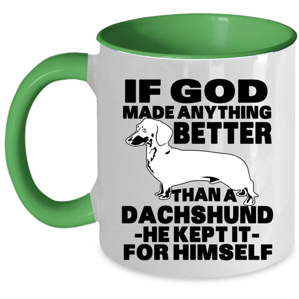 Gift For Dog Lovers Coffee Mug, Cute Dachshund Accent Mug