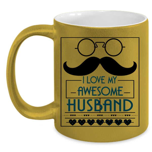 My Awesome Husband Coffee Mug, I Love My Awesome Husband Accent Mug