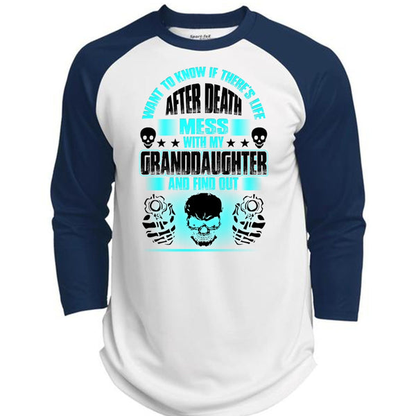 Mess With My Granddaughter T Shirt, I Love Grandkids T Shirt, Awesome T-Shirts  (Polyester Game Baseball Jersey)