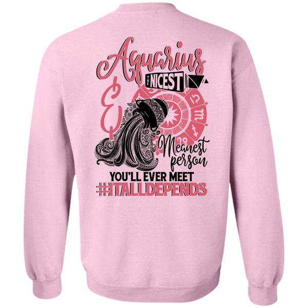 I Love Aquarius T Shirt, Aquarius Nicest Meanest Person Sweatshirt