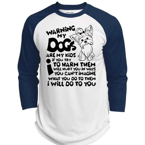Warning My Dog Are My Kids T Shirt, I Love My Dog T Shirt, Awesome T-Shirts  (Polyester Game Baseball Jersey)