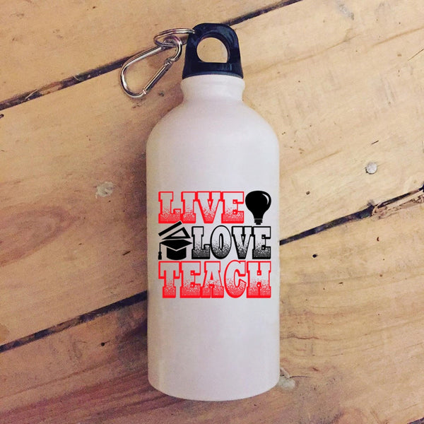 Live Love Teach 20 oz Stainless Steel Bottle,Funny Gift For Teacher Outdoor Sports Water Bottle