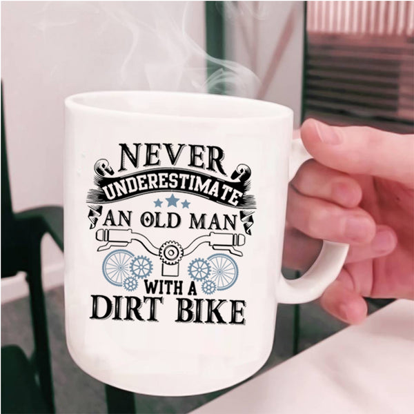 Cool Grandpa Coffee Mug, An Old Man With A Dirt Bike Cup