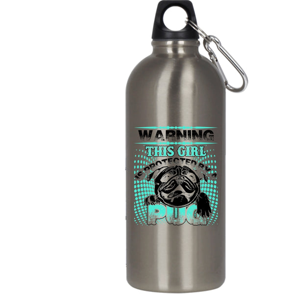 This Girl Is Protected By A Pug 20 oz Stainless Steel Bottle,Awesome Pug Outdoor Sports Water Bottle