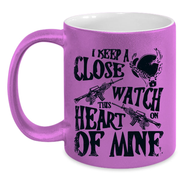 This Heart Of Mine Coffee Mug, I Keep A Close Watch On Accent Mug