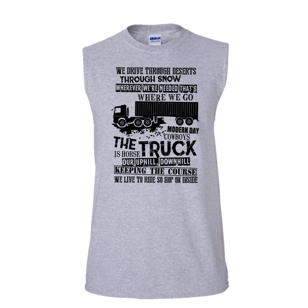 The Truck Is Horse T Shirt, I Am A Truck Driver T Shirt, Awesome t-shirts (Men's Cotton Sleeveless)
