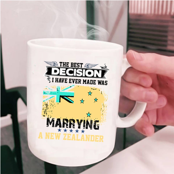 Cool Just Married Coffee Mug, Marrying A New Zealander Cup