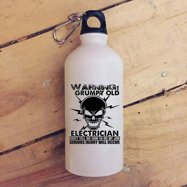 Grumpy Old Electrician 20 oz Stainless Steel Bottle,Funny Gift For Grandfather Outdoor Sports Water Bottle