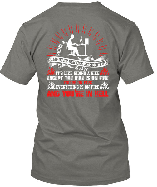Being A Computer Service T Shirt, Riding A Bike T Shirt