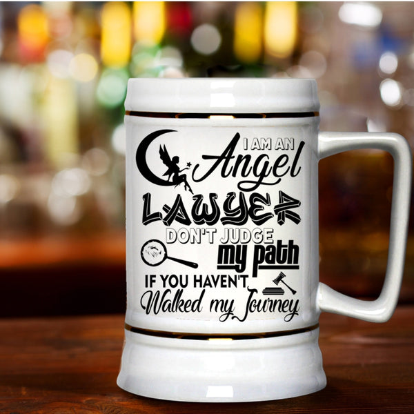 Lovely Gift For Lawyer Beer Stein 22oz, I Am An Angel Lawyer Beer Mug