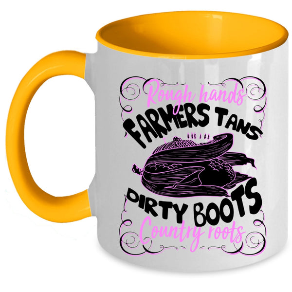 Dirty Boots Country Roots Coffee Mug, Rough Hands Farmers Tans Accent Mug