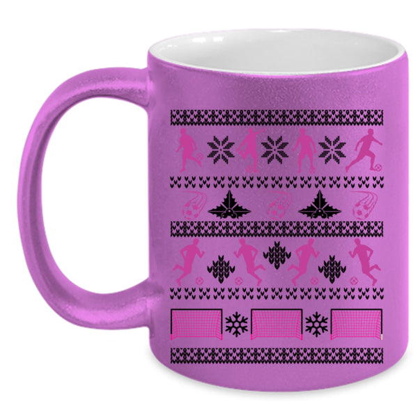 Christmas Tree Coffee Mug, Funny Soccer Accent Mug